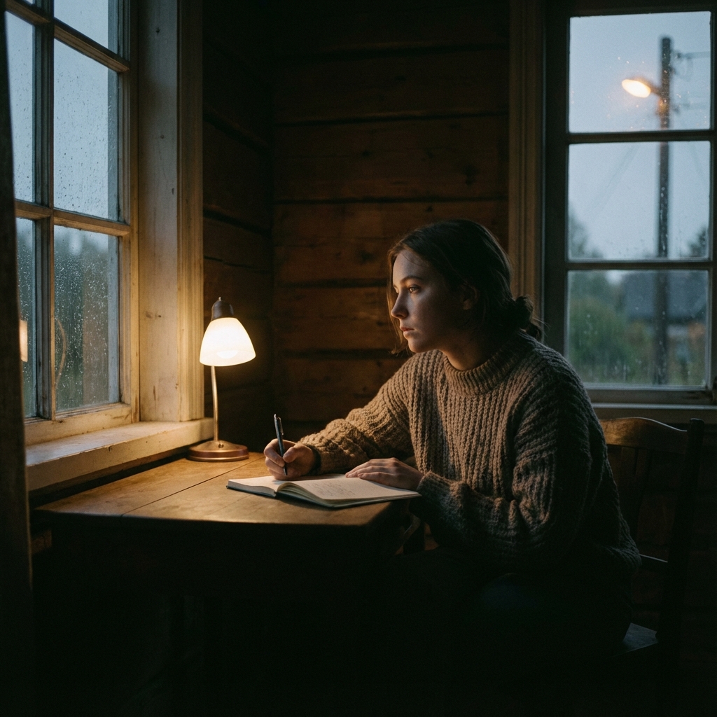 Mujer escribiendo la historia